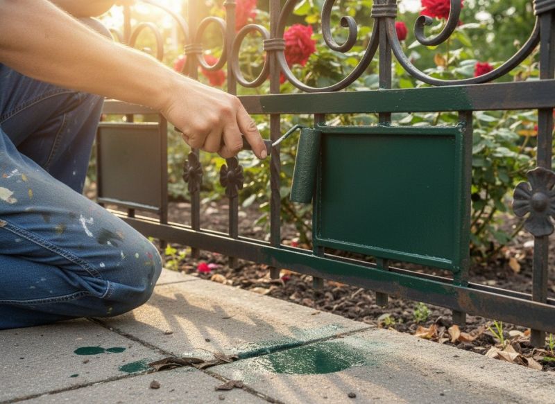 Commercial Fence Painting detail